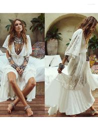 Lace Beach Blouse Sun Protection Clothes Bikini Jacket Swimsuit And Loose Holiday Skirt Women Tunic Dress