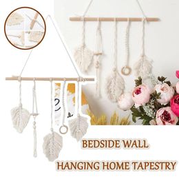 Tapestries Thread With Leaves Rings Beads Hand-woven And Cotton Wall-hung Tapestry Home Decoration & Hangs