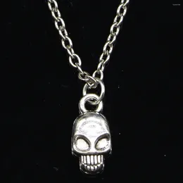 Chains 20pcs Fashion Necklace 15x7mm Skeleton Head Skull Pendants Short Long Women Men Colar Gift Jewelry Choker