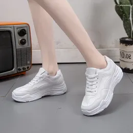 Casual Shoes 2024 Spring Fashion Women Suede Leather Platform Sneakers Ladies White Trainers