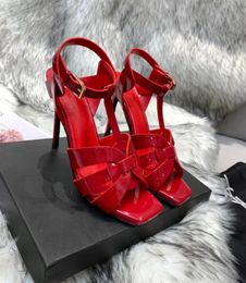 With Box Top Quality 10mm stiletto Heels Sandals red patent leather Tribute super high heel for women luxury designers shoes even5015196