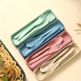 Dinnerware Sets Tableware Box Knife Spoon Fork Set Student Portable Travel Environmentally Friendly Storage