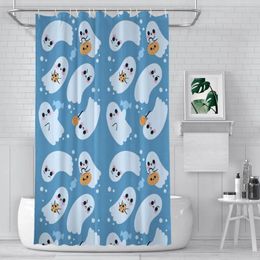 Shower Curtains Sweet Blue Bathroom Halloween Waterproof Partition Unique Home Decor Accessories
