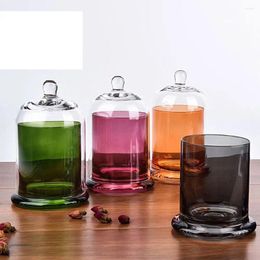 Storage Bottles Glass Jar 8 Colors Food Plant Display Candle Cover Eternal Life Flower