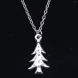 Chains 20pcs Fashion Necklace 28x14mm The Christmas Tree Pendants Short Long Women Men Colar Gift Jewelry Choker