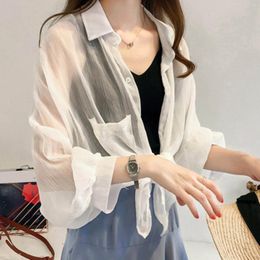 Women's Blouses Cotton Linen Lace Up Bow Shirts Women Loose Hollow Out V Neck Long Sleeve Tops Korean Fashion Version Ropa De Mujer Ofertas