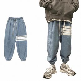 jogging Pants Men Harem Jeans Hip Hop Street Style Outdoor W Baggy Jeans Men's Black and Blue Trend Trouser New Arrival H3AS#