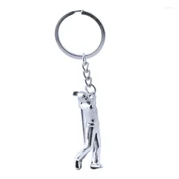 Keychains Men Golfer-Shaped Souvenir Metal Key Holder Business Women Charm Party Gift Jewelry K1801