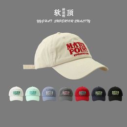 Ball Caps Embroidered Letter Baseball Hat Female Student Couple Soft Top Hat Male Japanese Spring/Summer Sun Hat Tide G240529