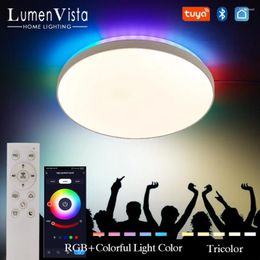 Ceiling Lights TUYA Intelligent LED Light RGB Backlight Colour Lighting With Remote Control APP Dimmable Bedroom Smart Home