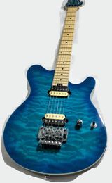 music blue flame maple guitar veneer Ernie Ball Axis style 6 Strings Eelectric Guitar Solid body electric Guitar with 6-string fast shipping