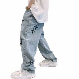 wide Leg Cargo Pants 2023 Streetwear Baggy men Jeans Spring Autumn Men Korean Fi Loose Straight Male Brand Clothing Black g1HT#
