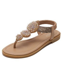 European and American Summer Sandals Women Bohemian Roman Flat Fairy Wind Beach Vacation Shoes