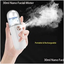 Essential Oils Diffusers Nano Facial Mister 30Ml Mini Face Humidifier Portable Sprayer Usb Rechargeable Handy Skin Care Hine For Hydra Otd0K