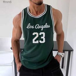 Mens Tank Tops Summer Gyms Mesh Fitness Workou Joggers Sleeveless TShirt Male Basketball Training Fashion No 23 Vest Sports 230524