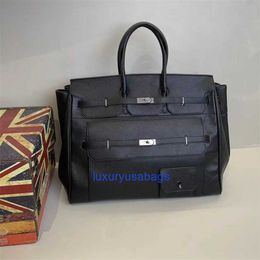 Hac BK 40 50cm Totes Bags Genuine Leather Large Bag European American fashion leather handbag large capacity travel bag casual mens womens one PYD5