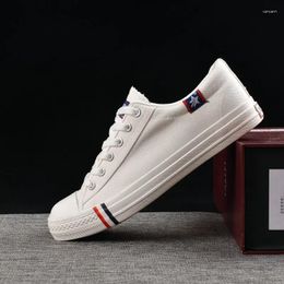 Casual Shoes 2024 Spring Autumn Breathable White Canvas Men Flats Lace-up Fashion Mens Plus Size 47 48 Brand Sneaker