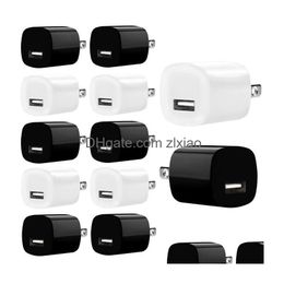 Cell Phone Chargers 5V 1A Us Ac Home Travel Wall Charger Plug Adapter For Htc Android White Black High Quality Drop Delivery Phones Dhcu1