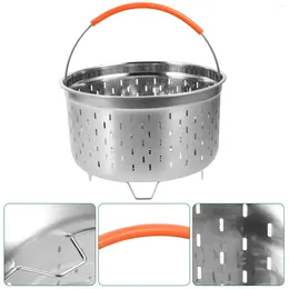 Double Boilers Stainless Steel Rice Steamer Metal Strainer Baskets Vegetable Steaming Rack Silicone For Cooking Pot