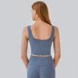 Wide Shoulder Strap U Back Women Yoga Outfits Camis Tank Tops Sports Vest High Elastic Running Fitness Yoga Bra Workout Gym Clothes Underwear