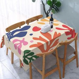 Table Cloth Rectangular Waterproof Oil-Proof Henri Matisse Flowers Art Tablecloth Backed Elastic Edge Covers 45"-50" Fit