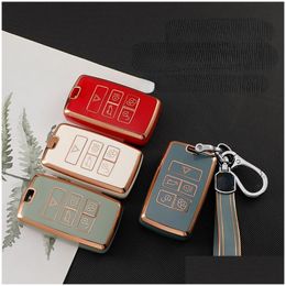 Car Key Plating Tpu Case Er Ring For Land R Range Disery 5 Sport Jaguar Xe Xf Xj F E-Pace F-Pace Accessories Drop Delivery Automobiles Ot14H