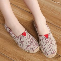 Casual Shoes Comfortable Hand-stitched Linen Soles Straw Woven Canvas Soft Light Lazy Easy To Pedal Outdoor Unisex