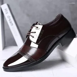 Casual Shoes Men Leather Retro Classic Dress Black PU Oxford Business Wedding Party Office Formal Work