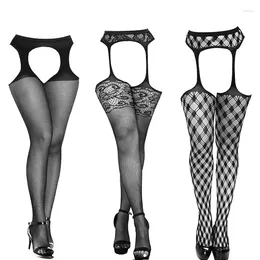 Women Socks 1Piece Fishnet Stockings For Thigh High Waist Suspender Pantyhose Tights