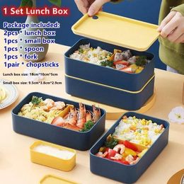 Dinnerware 1 Set Lunch Box Picnic And Camping Portable Plastic Bento