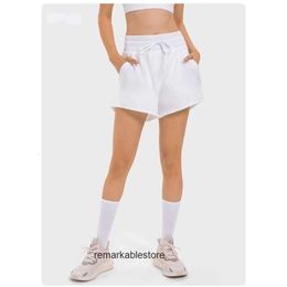 Shorts femininos ll shorts de ioga femininos roupas de ginástica de ginástica de cintura alta use calças curtas Garotas que executam calças elásticas Sportswear Summer