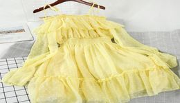 Yellow Ruffle Dress Women Off Shoulder Dress Chiffon Polka Dot Slip Dresses Woman Party Night Sundress Sexy 2020 Spring Autumn 2006024268