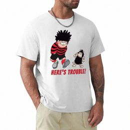 here's Trouble with Dennis The Menace T-Shirt animal prinfor boys Blouse mens t shirt Q6dU#