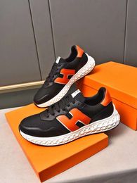 Famous Men Hugo Casual Shoes Running Sneakers Italy Originals Low Top Elastic Band Nylon Weave & Calfskin Splicing Designer Outdoor Fitness Athletic Shoes Box EU 38-45