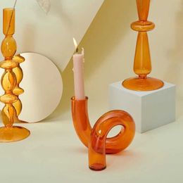 Candle Holders Colored Glass Vase Candle Holders Design for Wedding Centerpieces Home Decoration Table Candlestick Holder