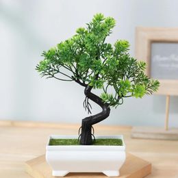 Decorative Flowers Artificial Potted Plants Bedroom Living Room Small Bonsai Tree Ornament Fake For Home Table Garden Wedding Party Decor