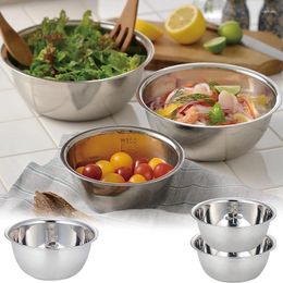 Plates Kitchen Tableware Stainless Steel Mixing Bowl Set Nesting For Cooking Baking Serving Prep Multi-functional Plate Sets