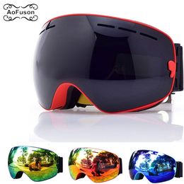 Ski Goggles Ski Snowboard Goggles Professional Snow Wide Angle Glasses With Double Layers Anti-Fog UV400 Men Women Snowmobile Ski Googl Wgjj
