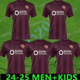 2024 2025 Hearts Football Jersey 24 25 Soccer Shirt Men Kids Kit Full Set Home Away