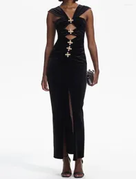 Casual Dresses Pencil Slim Woman Midi Dress Luxury Style Top Quality 2024 Female Clothing