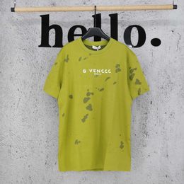 Versione finale High GVC24SS Spring/Summer Hole Big Hole T-shirt stampato MENS SCLICO E SUGGERIMENTO DONNA T-SHEDI