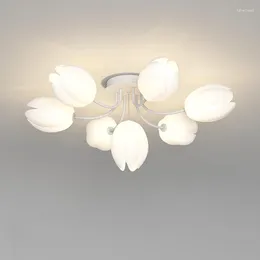 Ceiling Lights Nordic Flower Lamp White Magnolia Light Celling Mounted Chandeliers For Bedroom Entryway Corridor Aisle Decor Fixture