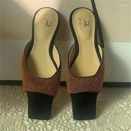 Casual Shoes For Women Square Toes Lady Flat Heels Female Mules Mixed Colours Zapatos Mujer Slippers Stitching Chassure Femme