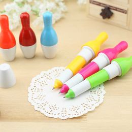 Cartoon Plastic Toy Pen Small Bowling Ball Telescopic Ballpoint Deformed Wine Bottle Printing