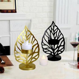 Candle Holders Holder Tea Light Stand Candlestick With Leaf Shape Metal Art Craft Ornament Decoration For Table Wedding Party Home