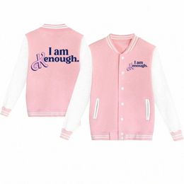 i Am Kenough Baseball Uniform Jackets Harajuku Casual Coats I Am Enough Sweatshirt Unisex h4Uv#