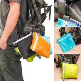 Storage Bags 1PC 4 Colour Nylon Coated Silicon Fabric Waterproof Zipper Hook Bag Outdoor Camping Hiking Pocket Pouch Organiser