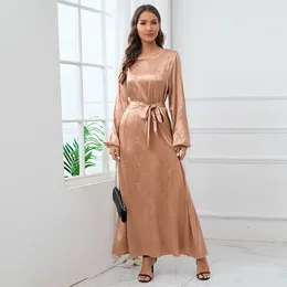 Ethnic Clothing Saudi Arabic Robe Satin Abayas For Women Muslim Maxi Dress Ramadan Islam Turkey Dubai Abaya Kaftan Marocain Caftan