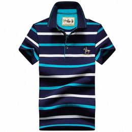 polo shirt men high quality summer new Men's Short-sleeved polo shirt embroidered stripes busin casual mens polo shirt 3631 U6hv#