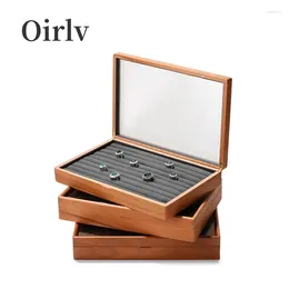 Jewellery Pouches Oirlv Wooden Organiser Case Display Box Large Solidwood Ring Bracelet Necklace Storage